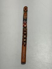 Handmade Wooden Guatemalan 16” Long Hand Carved Flute Totem Musical Instrument picture