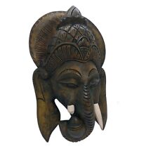 HOME DECOR ART LOARD GANESHA WALL HANGING MASK 100% WOODEN HANDMADE ECO FRIENDLY picture