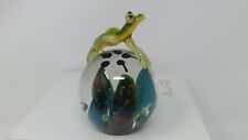 Beautiful Dynasty Gallery Glass Paperweight With Applied Frog on Top picture