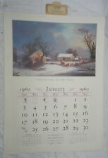 Vintage 1960 Traveler's Insurance Co. Currier & Ives Advertising Calendar picture