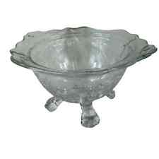 Vintage Cambridge Clear Glass Footed Etched Wildflower Candy Dish No Lid picture