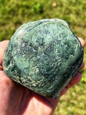 Big Sur Nephrite Jade Mottled Olive Green Black Dendrites Carving Block picture