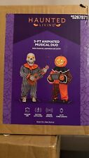 Haunted Living 3' FT Animated Musical Duo Halloween Decoration Pumpkin Skeleton picture