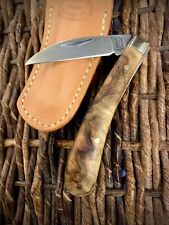 A Wright Ettrick Swayback Knife Carbon Steel Honey Mesquite Burl style of GEC 47 picture