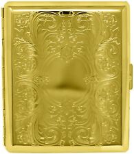 Gold Vintage Victorian Scroll (Full Pack 100s) Metal-Plated Cigarette Case picture