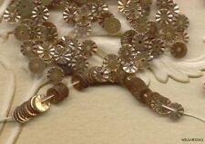 VINTAGE FRENCH SEQUINS Gold pink Copper RUFFLE Indent Metallic Paillette lot 5mm picture