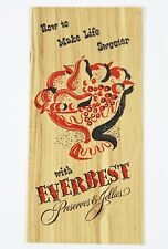 Vintage EVERBEST PRESERVES & JELLIES Advertisement 1950s Color Brochure Booklet picture