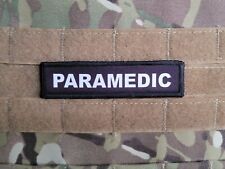 Paramedic Black and White 1x4 EMT EMS Hook Loop Patch picture