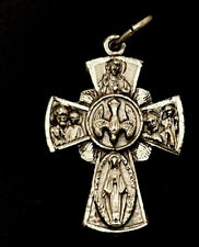 Vintage Catholic Sterling Silver 5 Way Ceoss Medal, 2.0 Grams Silver picture
