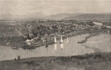 Gisborne, POVERTY BAY. New Zealand 1888 old antique vintage print picture picture
