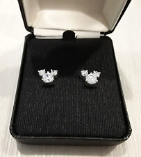 Disney Mickey Mouse Sterling Silver Stud Earrings + Box AUTHENTIC DISNEYLAND picture