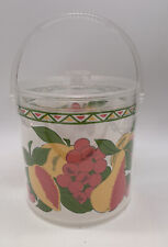 Vintage Clear  Acrylic Ice Bucket With  Pastel Fruit - Retro Table Decor picture