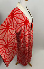 Red cotton SILK print Traditional Japanese Kimono picture
