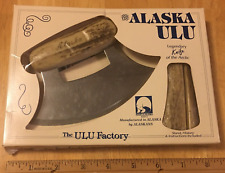 Vintage 1993 Alaska Ulu Knife-The Ulu Factory-Alaskan-w/Stand NIB-Faux Antler picture
