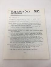 ASSORTED NASA ASTRONAUT BIOGRAPHICAL DATA SHEETS AND FACT SHEETS picture