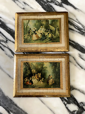 Vintage Italian Florentine Gold Frames Picture Print Wall Plaques picture