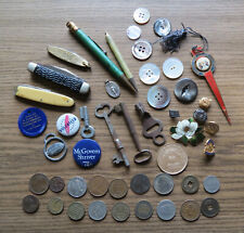 GOOD JUNK DRAWER LOT - KEYS - JEWELRY - BUTTONS - COINS Etc Antiques & Cool Stuf picture