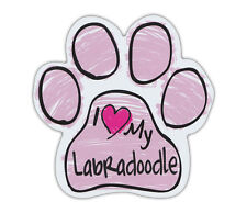 Pink Scribble Paws: I LOVE MY LABRADOODLE (LABRADOR RETRIEVER POODLE) picture