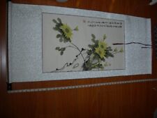 Chinese Wall Scroll Painting Chrysanthemum USA seller*read description picture