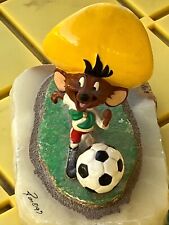 Rare Autographed Ron lee Sculpture pre-owned speedy Gonzalez with soccer ball. picture