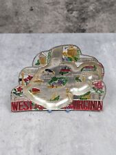 Vintage West Virginia State Souvenir Metal Tray Ashtray Dish G Nov Co Japan picture