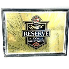 Vintage Miller Beer Mirror Sign Framed Reserve 100% Barley Draft  24 X 17” picture