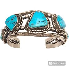  Rare Haley Willie NAVAJO Sleeping Beauty TURQUOISE STERLING SILVER BRACELET  picture