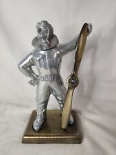 Aviation Pilot Figural Statue with Removeable Propeller picture