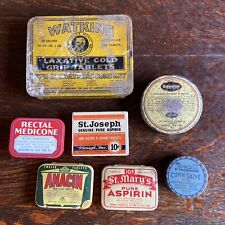 VTG Medical Pharmaceutical Advertising Collectible Lot Of Tins and One Box. SB2 picture