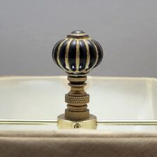 Black/Gold, Acrylic, Antique Style Lamp Finials Polished or Antique Brass Bases picture