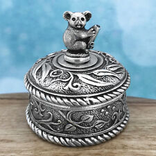 Koala Souvenir Miniature Jewellery Box Australiana Gift, Australian Made Pewter picture