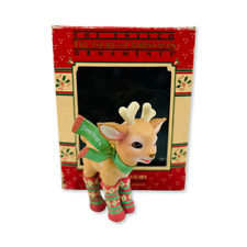 Enesco Treasury of Christmas Ornaments Stocking Story Reindeer 558419 VTG 1988 picture
