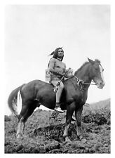 NEZ PERCE NATIVE AMERICAN WARRIOR ON HORSEBACK BY EDWARD S. CURTIS 5X7 PHOTO picture