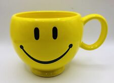 Teleflora Gift Smiley Face Mug Large Yellow Ceramic Coffee Cup/Planter/Gift picture