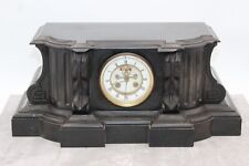 Antique Vintage Open Escapement Slate Marble Mantle Mantel Clock Used picture
