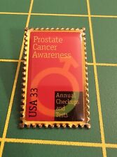 USA 33 STAMP ENAMELED PIN PROSTATE CANCER AWARENESS  picture