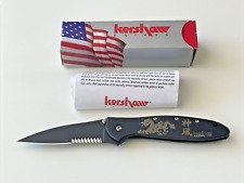 Kershaw 1660CKTST Leek Folding Knife Dragon Gold Etching Design USA 2008 picture