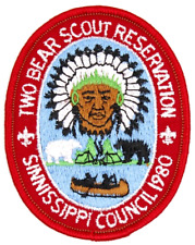 Vintage 1980 Two Bear Scout Reservation Sinnissippi Council Patch Wisconsin WI picture