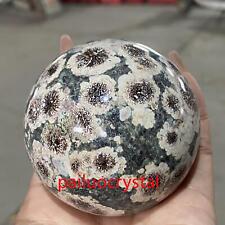 45mm+ Natural Green cherry blossom Ball Quartz Crystal Sphere Reiki Healing 1pc picture