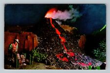 Knott's Berry Farm CA-California, Ghost Town Volcano Erupting, Chrome Postcard picture