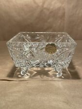Vtg Czech Bohemian Polished  Cut Lead Crystal 4x4 Footed Bowl  American Bril Per picture