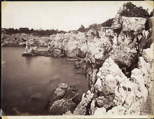 France, Cap d'Antibes, Rochers Villa Eilenroc, vintage print, circa 1880 Tirag picture