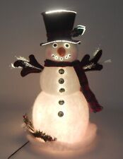 Vintage 2002 Fiber Optic Christmas Snowman Color Changing 11