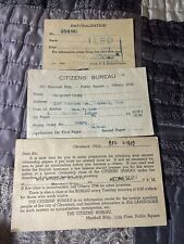 Vintage Naturalization Papers And Citizens Bureau Papers 1933, 1940, 1942 picture