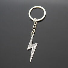 Lightning Bolt Electric Shock Silver Pendant Charm Keychain Key Chain Love Gift picture