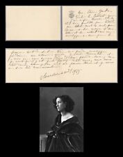 SARAH BERNHARDT  Autographed Inscribed Signed Letter Note Card picture