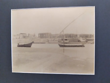 1880 Egypt Luxor Temple with Rameses steamer on river albumen 8x10 photo A Beato picture