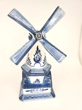 Antique Blue Delft Holland Hand Painted Spinning Windmill Mint  7.5 in picture