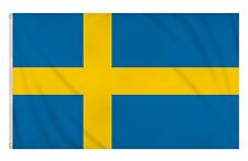 SWEDEN NATIONAL FLAG LARGE 5X3FT PREMIUM DOUBLE STITCH EDGE POLE EYELETS picture