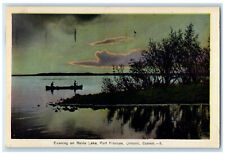 1938 Evening on Rainy Lake Fort Frances Ontario Canada Vintage Posted Postcard picture